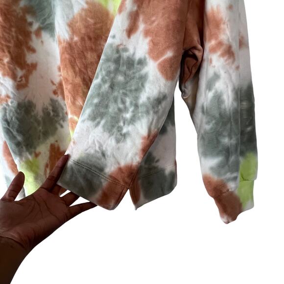Lou & Grey Petite Cozy Cotton Terry Tie Dye Zip Sweatshirt Size Medium - Picture 6 of 6